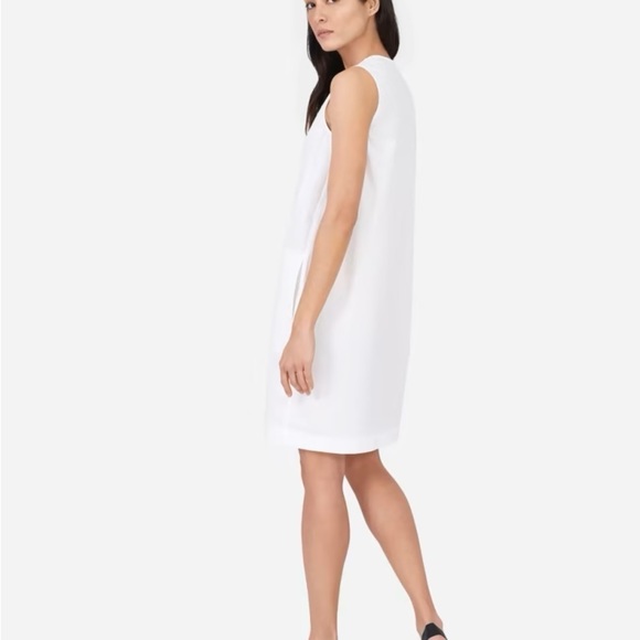 Everlane The Cotton Poplin V-Neck Tank Dress in White Size 6 - Picture 7 of 7